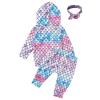 Kaerm Toddler Baby Girls 3 Pcs Colorful Fish Scale Hoodie Top with Pants Headband Sportwear Set Performance Party PinkPurple 12-18 Months view 2