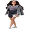 Barbie Signature @BarbieStyle Fashion Doll & Clothing Set, Curvy Brunette with 2 Tops, Skirt, Pants, Coat, Jacket, 2 Pairs of Shoes & Accessories view 1