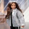 Barbie Signature @BarbieStyle Fashion Doll & Clothing Set, Curvy Brunette with 2 Tops, Skirt, Pants, Coat, Jacket, 2 Pairs of Shoes & Accessories view 4