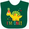 inktastic Dinosaur First Birthday 1 Year Old Baby Bib Green 3e4ce view 1