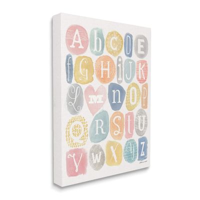 Stupell Industries Soft Pattern Watercolor Letters Alphabet Chart