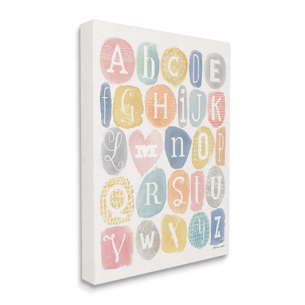 Stupell Industries Soft Pattern Watercolor Letters Alphabet Chart