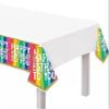 Amscan Vibrant Rainbow Wishes Plastic Table Cover - 54" x 102" (1 Pc.) - Durable & Easy-Clean Material - Perfect for Parties & Events view 1