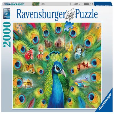 Ravensburger Land of The Peacock 2000 Piece Jigsaw Puzzle for Adults - 16567 - Every Piece is Unique, Softclick Technology Means Pieces Fit Together Perfectly