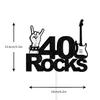 40 Rocks Happy Birthday cake topper  Rock'n'Roll Theme Happy Birthday Party Decoration view 2