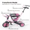 newyoo Tricycle for Toddlers 1-3, Toddler Bike, 5 in 1 Trike with Push Handle, Christmas and Birthday Gift and Toy for Girls, Convert to Baby Balance Bike, Pink, TR008 view 4