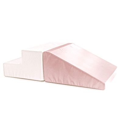 Foamnasium Up and Down Set, Indoor Foam Playset, 2 Piece Soft Toddler and Active Kids Play Foam Climber for Balancing, Crawling, Climbing, Sliding and Jumping, Made in The US, Pink/White