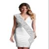 RhinestoneSash Bride To Be Sparkle Silver Sash - Premium BRIDAL Scalloped Sash for Bachelorette Party - Bridal Shower Decorations & Supplies - Silver Glitter Sash(Sclp B2B) Slv view 2
