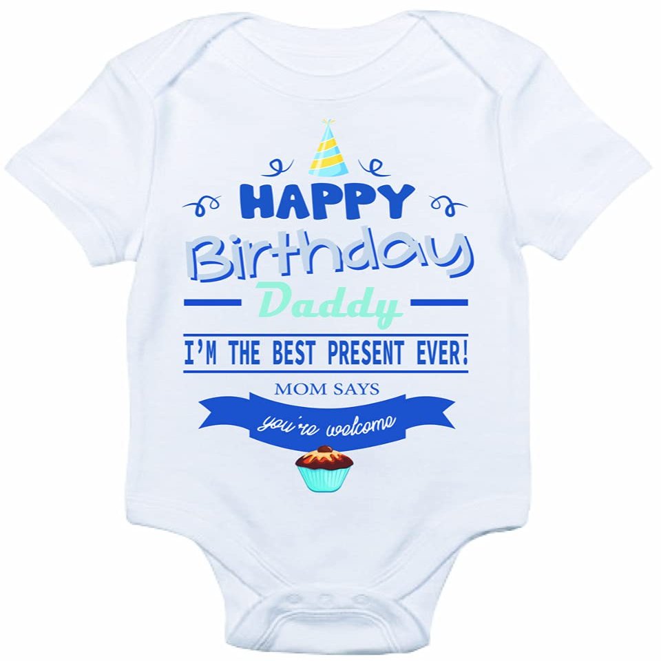 Happy Birthday Daddy, Happy Birthday Shirt, Happy Birthday Dad Bodysuit, Husband Birthday Gift, Dad Birthday Gift for Daddy, Funny Dad Gift (12(Bodysuit)) White
