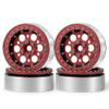 Aluminum Alloy 2.2" Beadlock Wheel Rims for 1/10 RC Rock Crawler Wraith TRX4 SCX10 D90, 4Pcs (Red & Black) view 1