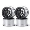 4Pcs Alloy 2.2" Metal Beadlock Wheels/Rims for 1/10 Scale AXIAL SCX10 D90 CC01 TRX4 RC Crawler Car (Black) view 1