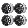 4Pcs Alloy 2.2" Metal Beadlock Wheels/Rims for 1/10 Scale AXIAL SCX10 D90 CC01 TRX4 RC Crawler Car (Black) view 2