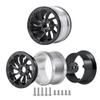 4Pcs Alloy 2.2" Metal Beadlock Wheels/Rims for 1/10 Scale AXIAL SCX10 D90 CC01 TRX4 RC Crawler Car (Black) view 3