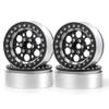 Aluminum Alloy 2.2" Beadlock Wheel Rims for 1/10 RC Rock Crawler Wraith TRX4 SCX10 D90, 4Pcs (Black & Silver) view 1