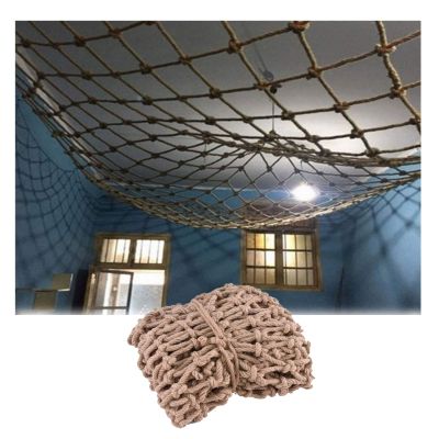 Hemp Rope Net Decor Balcony Safety Net Child Climbing Net Heavy Duty Rope Ladder Trucks Cargo Net Stair Railing Fall Protection Playground Swing Grid 10cm (Size : 1 * 5m(3 * 16ft))
