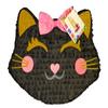 Large 20" Purrfect Party Kitty Cat Head Piata Black & Gold Color Let's Pawty Purrfect Birthday view 1