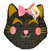 Large 20" Purrfect Party Kitty Cat Head Piata Black & Gold Color Let's Pawty Purrfect Birthday view 2