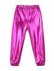YEAHDOR Kids Girls Boys Sequins Hip Hop Jazz Dance Costumes Street Dance Pants Competition Trousers Metallic Rose_Red 8-10 view 3