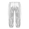 YEAHDOR Kids Girls Boys Sequins Hip Hop Jazz Dance Costumes Street Dance Pants Competition Trousers Metallic Silver 10-12 view 2