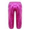 YEAHDOR Kids Girls Boys Sequins Hip Hop Jazz Dance Costumes Street Dance Pants Competition Trousers Metallic Rose_Red 10-12 view 2
