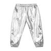 YEAHDOR Kids Girls Boys Sequins Hip Hop Jazz Dance Costumes Street Dance Pants Competition Trousers Metallic Silver 12-14 view 3