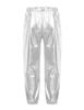 YEAHDOR Kids Girls Boys Sequins Hip Hop Jazz Dance Costumes Street Dance Pants Competition Trousers Metallic Silver 8-10 view 2