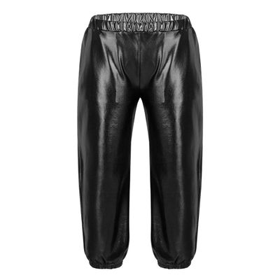 YEAHDOR Kids Girls Boys Sequins Hip Hop Jazz Dance Costumes Street Dance Pants Competition Trousers Metallic Black 7-8