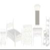 Dollhouse White Wood Single Bedroom Furniture Set Miniature with Rocking Chair view 1