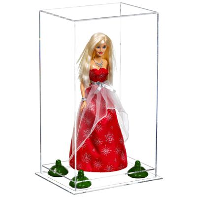 Better Display Cases Acrylic Versatile Display Case with Clear Case, Green Risers and Clear Base - 8" x 6" x 14" (A092/V18)
