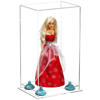 Better Display Cases Acrylic Versatile Display Case with Clear Case, Light Blue Risers and Clear Base - 8" x 6" x 14" (A092/V18)