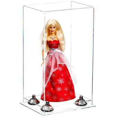 Better Display Cases Acrylic Versatile Display Case with Clear Case, Silver Risers and Clear Base - 8" x 6" x 14" (A092/V18)