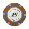 25Cents Monte Carlo Smooth 14 Gram Poker Chips - 100 Poker Chips (Brown) view 1