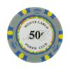 50 Cents Monte Carlo Smooth 14 Gram Poker Chips - 100 Poker Chips (Grey) view 1