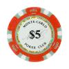 5 Dollar Monte Carlo Smooth 14 Gram Poker Chips - 100 Poker Chips (Red) view 1