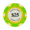 25 Twenty Five Dollar Monte Carlo Smooth 14 Gram Poker Chips - 100 Poker Chips (Green) view 1
