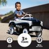 Kid Trax Classic Police Car Toy, Kids Police Car Ride-On, Toddler Pedal Car, Durable Steel, Easy Assembly, Indoor/Outdoor, 60lbs Max, Interactive, Boys/Girls, Black, Steering Wheel, Outdoor Play view 2