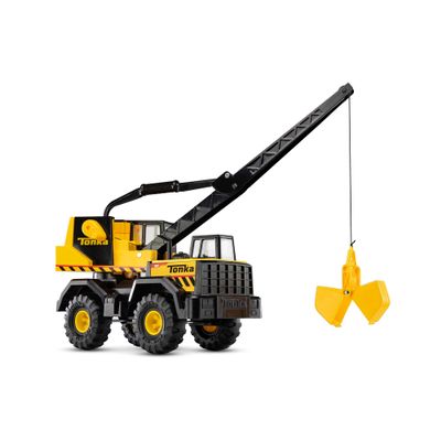 Tonka Steel Classics Mighty Crane - Made with Steel & Sturdy Plastic, Yellow Toy Construction Truck, Boys and Girls, Kids, Toddlers, Ages 3+