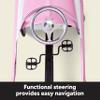 Kid Trax Classic Pink Pedal Car for Girls, Ages 3-5, Durable Steel, 60lbs Max, Easy Assemble, Indoor/Outdoor Ride-On Toy, Toddler Ride-On, Vintage Style, Rubber Tires, Functional Steering view 3