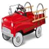 Kid Trax Fire Truck Pedal Car for Toddlers, Ages 3-5, Easy Assembly, Durable Steel, Indoor/Outdoor Ride-On, 60lbs Max, Classic Style, Functional Steering, Red, Kids Fire Truck Ride-On, Vintage view 1
