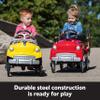 Kid Trax Fire Truck Pedal Car for Toddlers, Ages 3-5, Easy Assembly, Durable Steel, Indoor/Outdoor Ride-On, 60lbs Max, Classic Style, Functional Steering, Red, Kids Fire Truck Ride-On, Vintage view 4