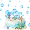 27Pcs Blue Flat Bubble Cupcake Toppers Underwater Party Decor Children's Party Supplies Bubble Cake Decorations For Under The Sea Baby Shower Mermaid Birthday view 1