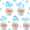 27Pcs Blue Flat Bubble Cupcake Toppers Underwater Party Decor Children's Party Supplies Bubble Cake Decorations For Under The Sea Baby Shower Mermaid Birthday view 2