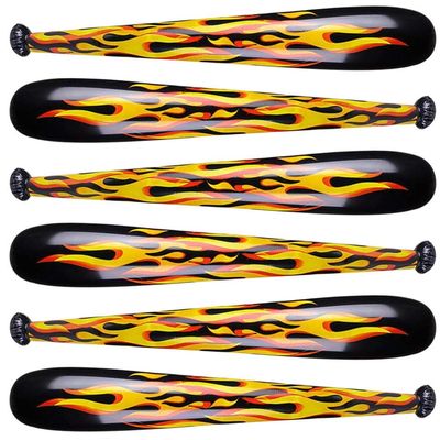 ArtCreativity Inflatable Flame Baseball Bats for Kids, Set of 6, 40 Inch Durable Inflates, Cool Sports Birthday Party Favors, Decorations, and Supplies, Carnival Party Prizes