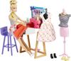 Barbie Fashion Designer Doll & 25+ Accessories, Studio Playset Includes Toy Furniture, Sewing Machine & Mannequin, Blonde Doll view 3