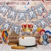 25 Pieces Medieval Birthday Banner Castle Party Supplies Knight Birthday Decorations Medieval Whirls Hanging Decorations Stone Wall Shield Armour Shield for Party Supplies view 4