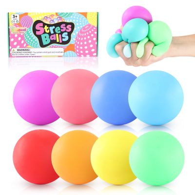 Slow Rising Stress Balls 8 Pack, Dough Fidget Toys for Anxiety Relief, Pull Stretch Squishy Toys for Kids Adults, Classroom Prize Box Party Favors, Gifts & Easter Basket Stuffers
