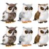 6 Pieces Mini Owl Plush Toy 3.2 Inch Plush Animal Christmas Hanging Ornaments for Christmas Tree Woodland Gray White Stuffed Animal Toy Soft Owl Doll Hanging Pendant Ornament view 1