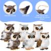 6 Pieces Mini Owl Plush Toy 3.2 Inch Plush Animal Christmas Hanging Ornaments for Christmas Tree Woodland Gray White Stuffed Animal Toy Soft Owl Doll Hanging Pendant Ornament view 3