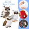 6 Pieces Mini Owl Plush Toy 3.2 Inch Plush Animal Christmas Hanging Ornaments for Christmas Tree Woodland Gray White Stuffed Animal Toy Soft Owl Doll Hanging Pendant Ornament view 4