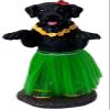 Dashboard Hula Dog Black Labrador Retriever Car Bobblehead Figurine 6 Inches Green Grass Skirt Hawaiian Lei Desk Mantle view 1